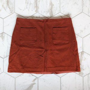 Madewell Museum Patch-Pocket Mini Skirt in Faded Rust